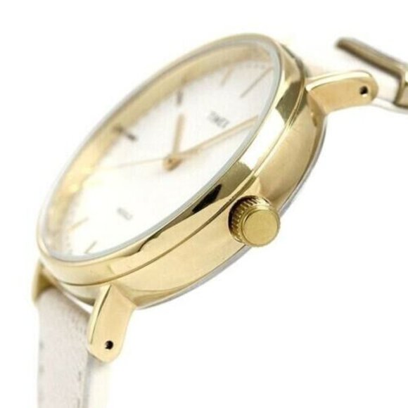 $159 MSRP- Timex Ladies Fairfield with Crystal Accent Ivory Leather Watch main image 6